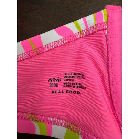 NWT Aerie Unlined Demi Marble Print Bikini Swim Top Size 38DD - Picture 6 of 6